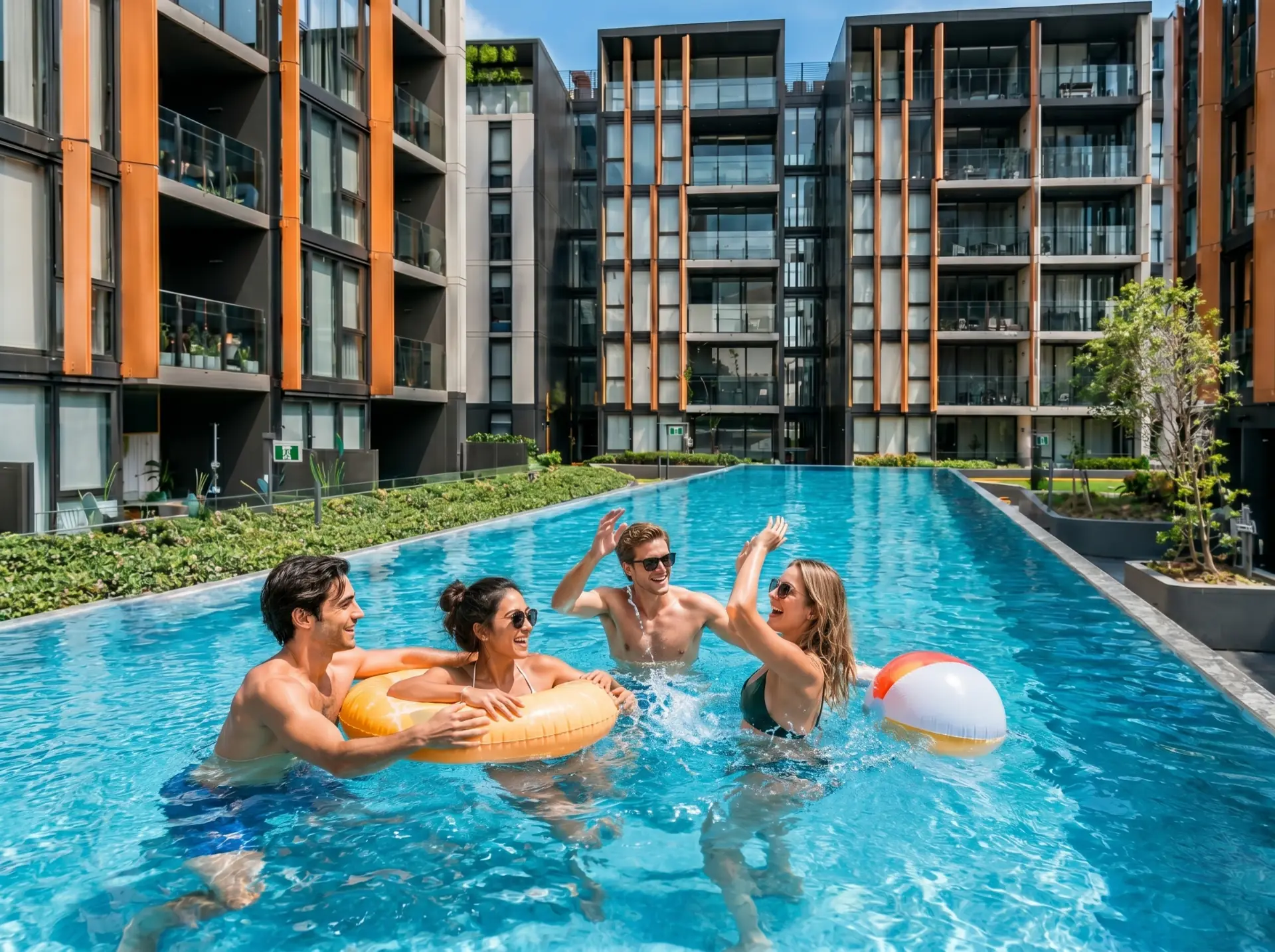 Lifestyle pool scene at The Grand Residences